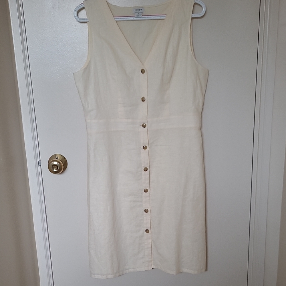 J.CREW Cotton/linen Button-Front Dress